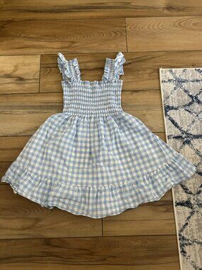 Hill House Elizabeth Dress Light Blue Picnic Print